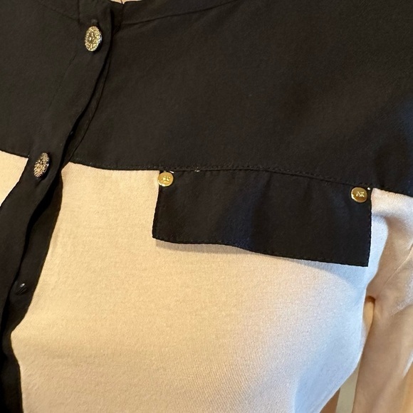 Anne Klein Solid Colorblock Button Up Blouse, Women's Small (4-6) - Picture 11 of 12